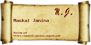Maskal Janina névjegykártya